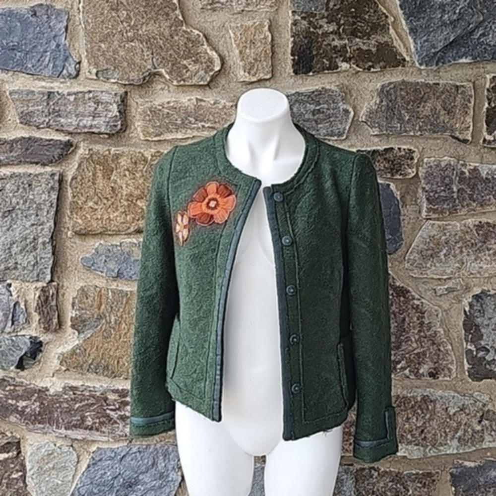 Zara Woman Vintaged Wool Boho Coat Size Small